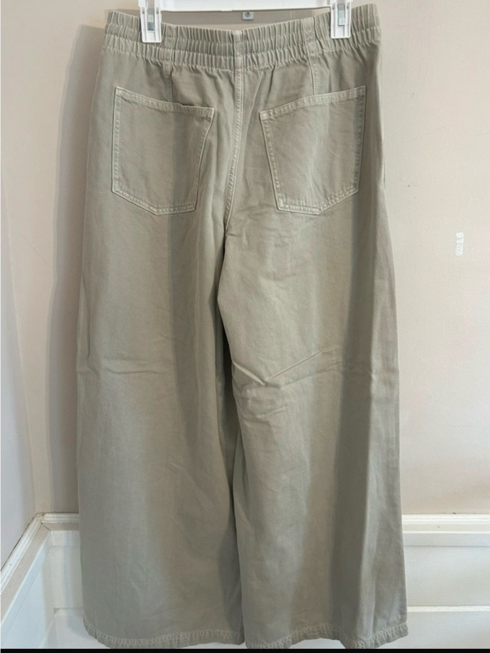 Wide Leg Drawstring Pants in Light Olive - Picture 4 of 4